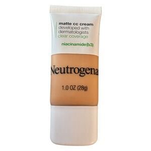 Neutrogena Matte CC Cream Clear‎ Coverage Niacinamide 1oz Shade Vanilla 3.0